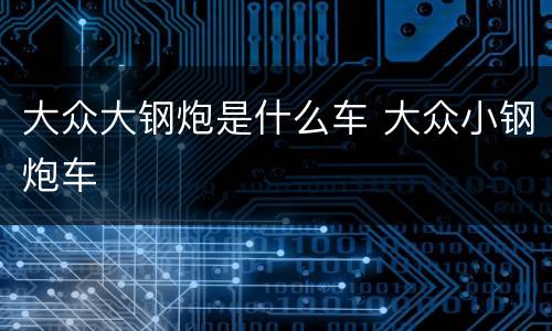 大众大钢炮是什么车 大众小钢炮车