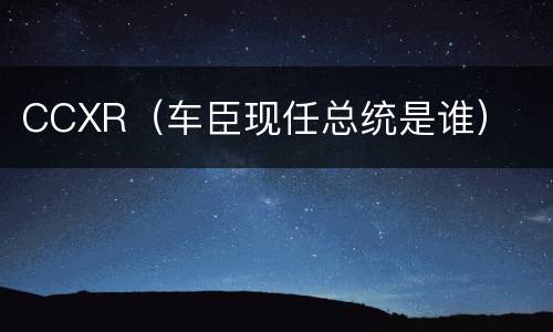 CCXR（车臣现任总统是谁）