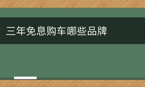 三年免息购车哪些品牌