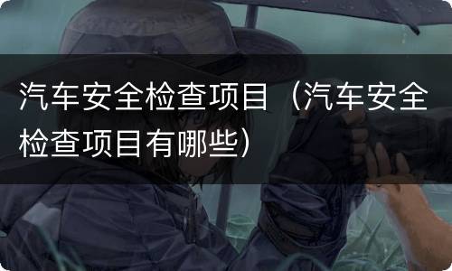 汽车安全检查项目（汽车安全检查项目有哪些）