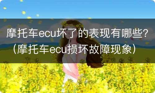 摩托车ecu坏了的表现有哪些？（摩托车ecu损坏故障现象）