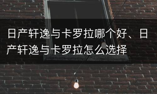日产轩逸与卡罗拉哪个好、日产轩逸与卡罗拉怎么选择