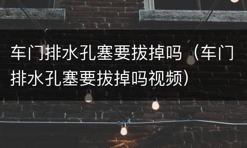 车门排水孔塞要拔掉吗（车门排水孔塞要拔掉吗视频）
