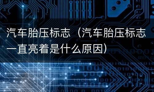 汽车胎压标志（汽车胎压标志一直亮着是什么原因）