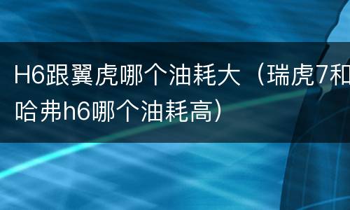 H6跟翼虎哪个油耗大（瑞虎7和哈弗h6哪个油耗高）