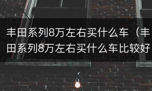 丰田系列8万左右买什么车（丰田系列8万左右买什么车比较好）