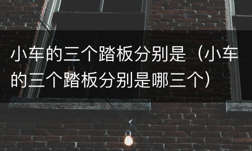 小车的三个踏板分别是（小车的三个踏板分别是哪三个）