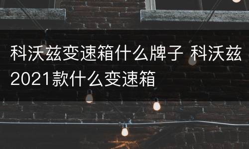 科沃兹变速箱什么牌子 科沃兹2021款什么变速箱