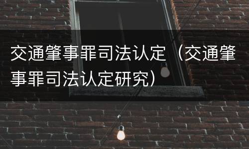 交通肇事罪司法认定（交通肇事罪司法认定研究）