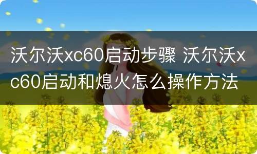 沃尔沃xc60启动步骤 沃尔沃xc60启动和熄火怎么操作方法