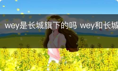 wey是长城旗下的吗 wey和长城