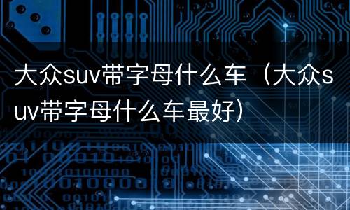 大众suv带字母什么车（大众suv带字母什么车最好）