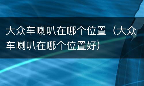 大众车喇叭在哪个位置（大众车喇叭在哪个位置好）