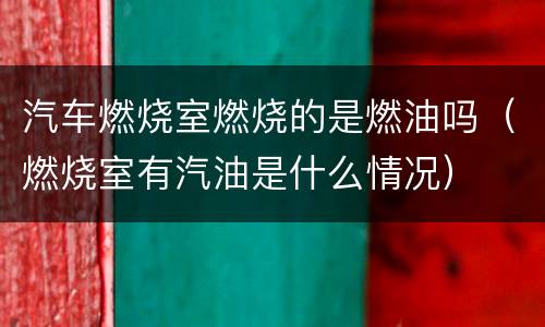汽车燃烧室燃烧的是燃油吗（燃烧室有汽油是什么情况）