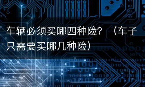 车辆必须买哪四种险？（车子只需要买哪几种险）