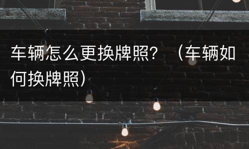 车辆怎么更换牌照？（车辆如何换牌照）