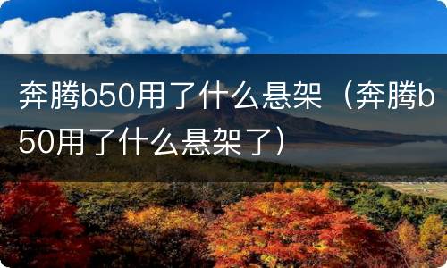 奔腾b50用了什么悬架（奔腾b50用了什么悬架了）