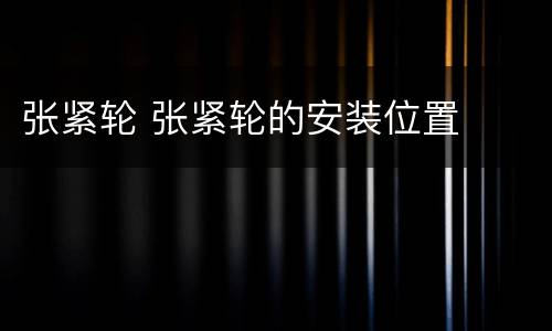 张紧轮 张紧轮的安装位置