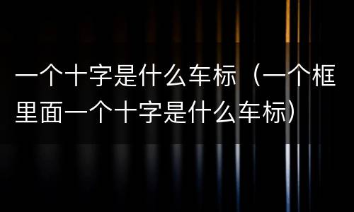 一个十字是什么车标（一个框里面一个十字是什么车标）