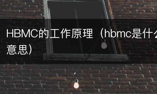 HBMC的工作原理（hbmc是什么意思）