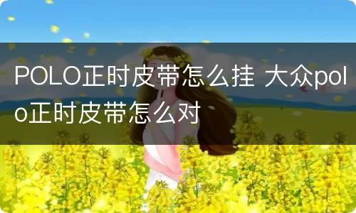 POLO正时皮带怎么挂 大众polo正时皮带怎么对