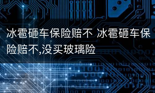 冰雹砸车保险赔不 冰雹砸车保险赔不,没买玻璃险