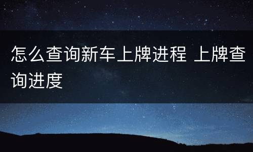 怎么查询新车上牌进程 上牌查询进度