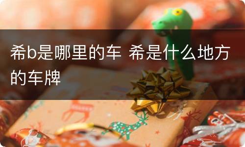 希b是哪里的车 希是什么地方的车牌