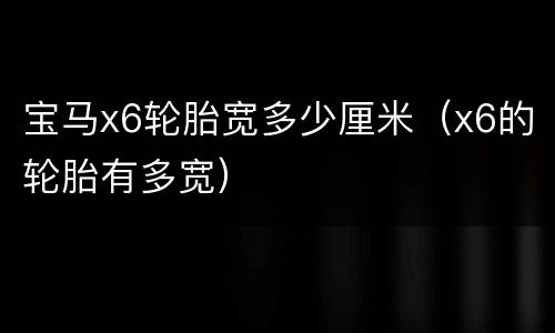 宝马x6轮胎宽多少厘米（x6的轮胎有多宽）