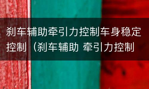 刹车辅助牵引力控制车身稳定控制（刹车辅助 牵引力控制 车身稳定控制）