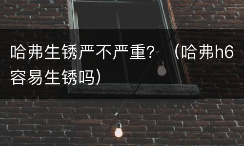 哈弗生锈严不严重？（哈弗h6容易生锈吗）
