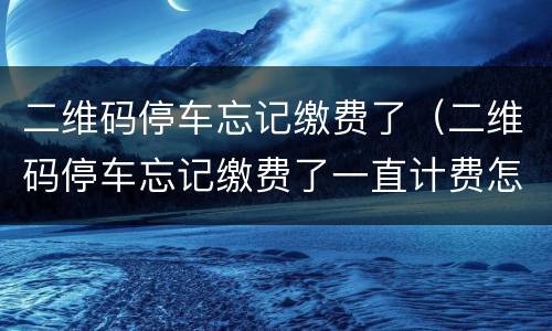二维码停车忘记缴费了（二维码停车忘记缴费了一直计费怎么办）