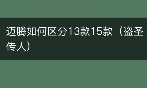 迈腾如何区分13款15款（盗圣传人）