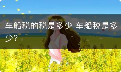 车船税的税是多少 车船税是多少?