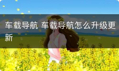 车载导航 车载导航怎么升级更新