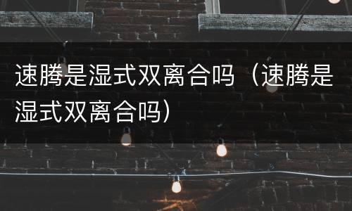 速腾是湿式双离合吗（速腾是湿式双离合吗）