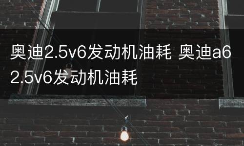 奥迪2.5v6发动机油耗 奥迪a62.5v6发动机油耗