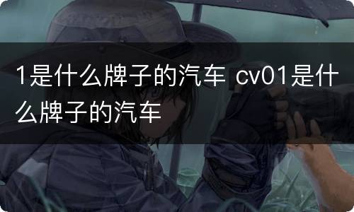 1是什么牌子的汽车 cv01是什么牌子的汽车