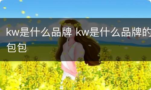 kw是什么品牌 kw是什么品牌的包包
