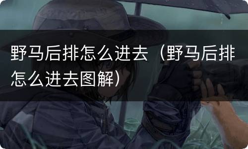 野马后排怎么进去（野马后排怎么进去图解）