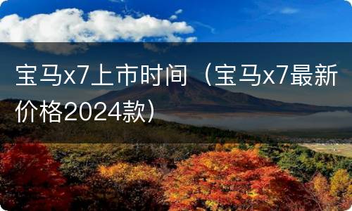 宝马x7上市时间（宝马x7最新价格2024款）