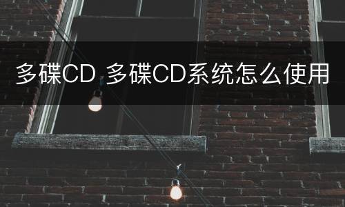 多碟CD 多碟CD系统怎么使用