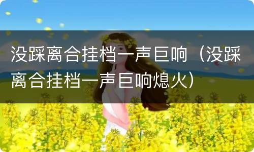 没踩离合挂档一声巨响（没踩离合挂档一声巨响熄火）