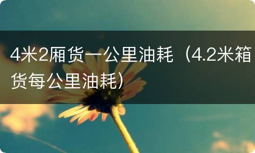 4米2厢货一公里油耗（4.2米箱货每公里油耗）