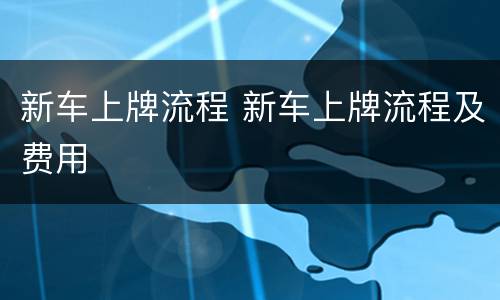 新车上牌流程 新车上牌流程及费用