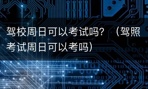 驾校周日可以考试吗？（驾照考试周日可以考吗）