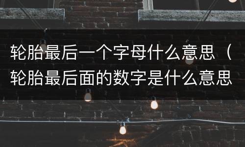 轮胎最后一个字母什么意思（轮胎最后面的数字是什么意思）