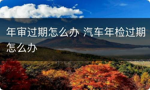 年审过期怎么办 汽车年检过期怎么办