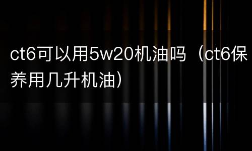 ct6可以用5w20机油吗（ct6保养用几升机油）
