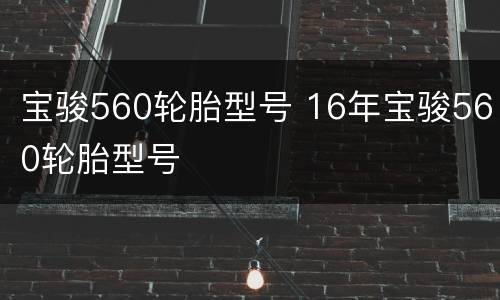 宝骏560轮胎型号 16年宝骏560轮胎型号